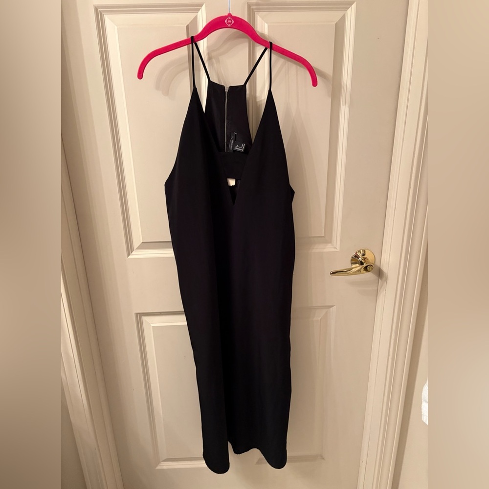 Forever 21 Black Slip Dress with Halter Neckline for Cocktail